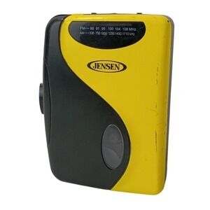 Jensen SCR-68C Portable AM/FM Stereo Cassette Player Yellow Black Walkman